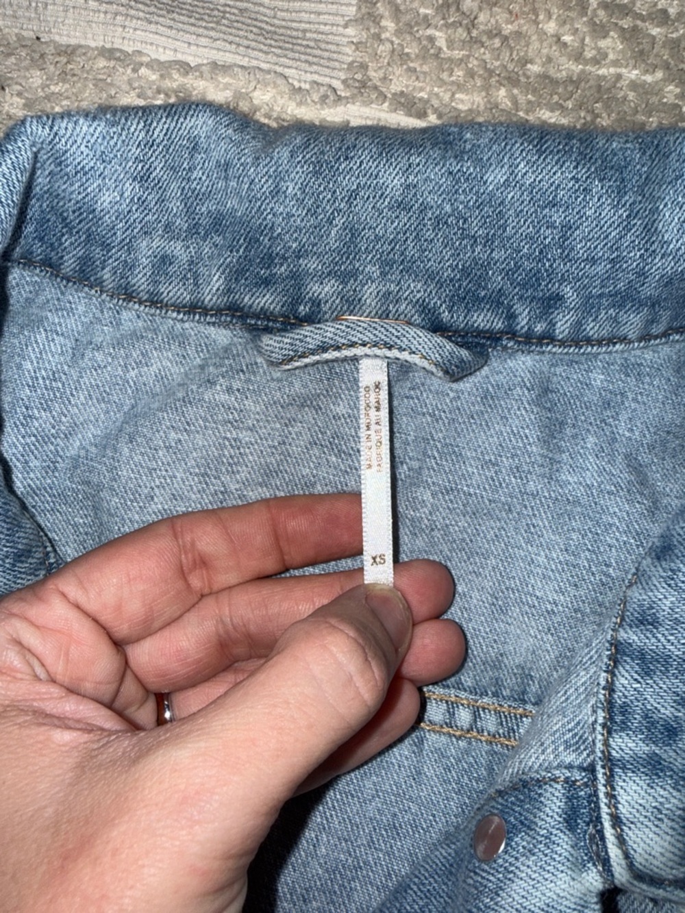 Free People‎ "Rumors" trucker jacket style XS Oversized - Picture 2 of 4